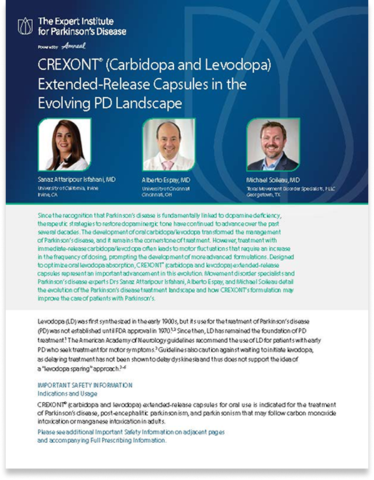 CREXONT® (Carbidopa and Levodopa) Extended-Release Capsules in the Evolving PD Landscape